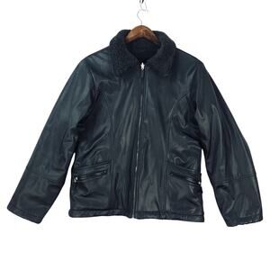 Vintage Braetan Reversible Bomber Jacket Polar Fleece/Nylon Men’s Med Black GUC